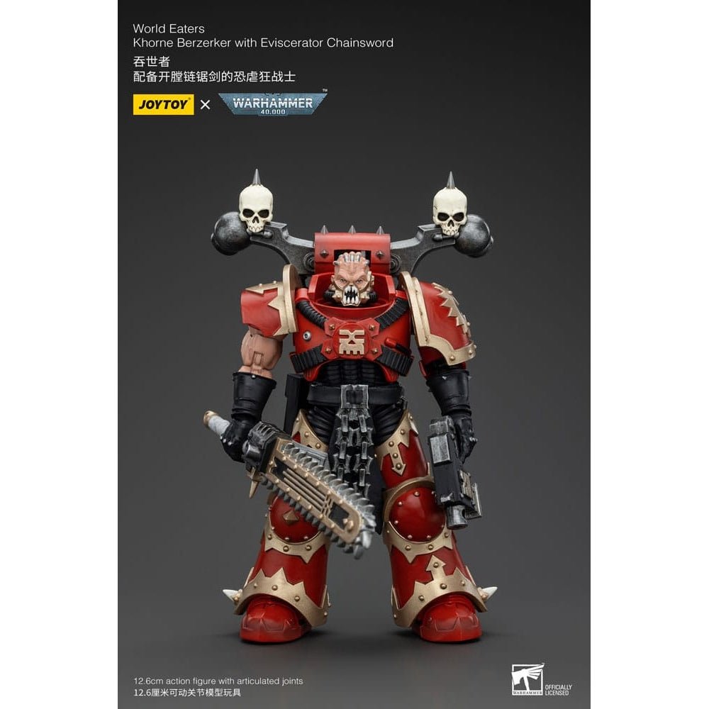 Warhammer 40k Action Figure 1/18 World Eaters Khorne Berzerker with Eviscerator Chainsword 13cm1
