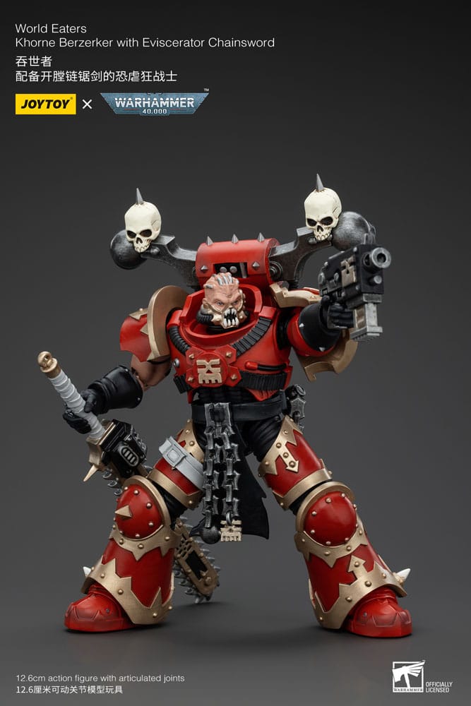 Warhammer 40k Action Figure 1/18 World Eaters Khorne Berzerker with Eviscerator Chainsword 13cm4