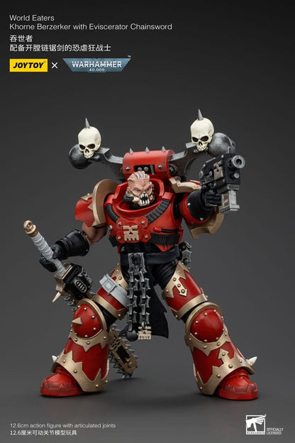 Warhammer 40k Action Figure 1/18 World Eaters Khorne Berzerker with Eviscerator Chainsword 13cm4