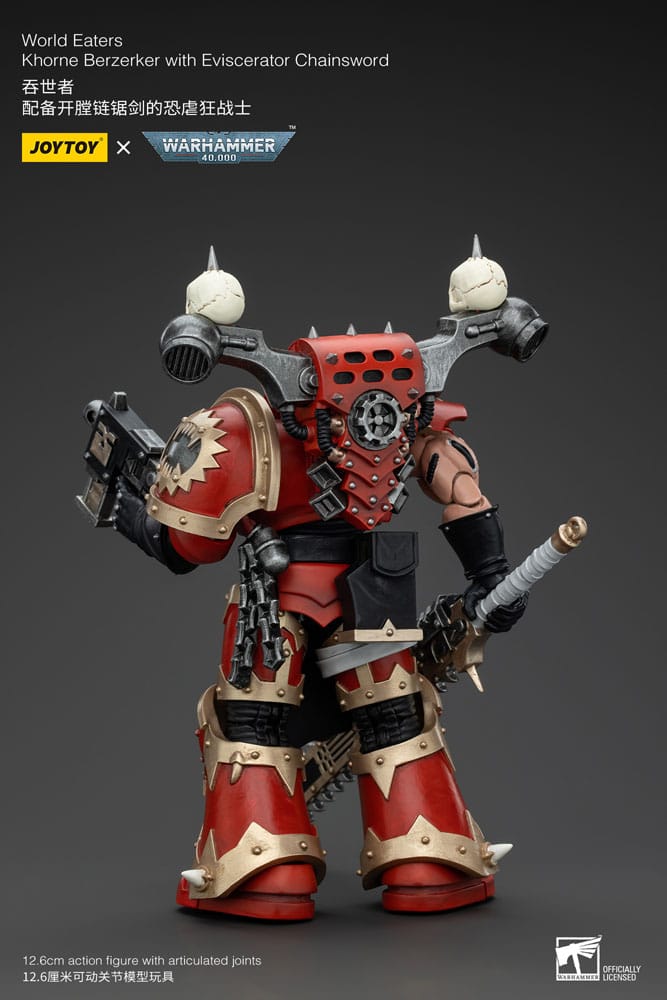 Warhammer 40k Action Figure 1/18 World Eaters Khorne Berzerker with Eviscerator Chainsword 13cm3