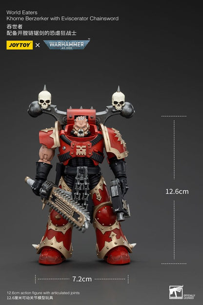 Warhammer 40k Action Figure 1/18 World Eaters Khorne Berzerker with Eviscerator Chainsword 13cm6