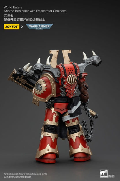 Warhammer 40k Action Figure 1/18 World Eaters Khorne Berzerker with Eviscerator Chainaxe 13cm3