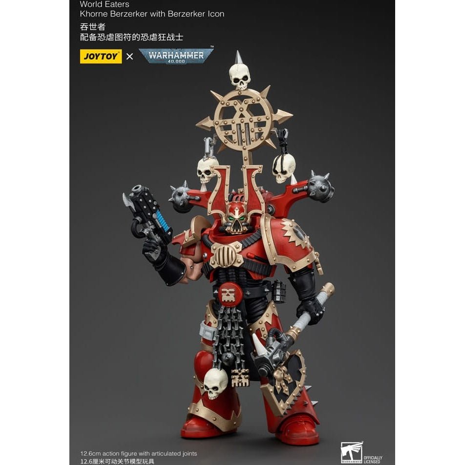 Warhammer 40k Action Figure 1/18 World Eaters Khorne Berzerker with Berzerker lcon 13cm2