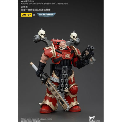 Warhammer 40k Action Figure 1/18 World Eaters Khorne Berzerker with Eviscerator Chainsword 13cm2