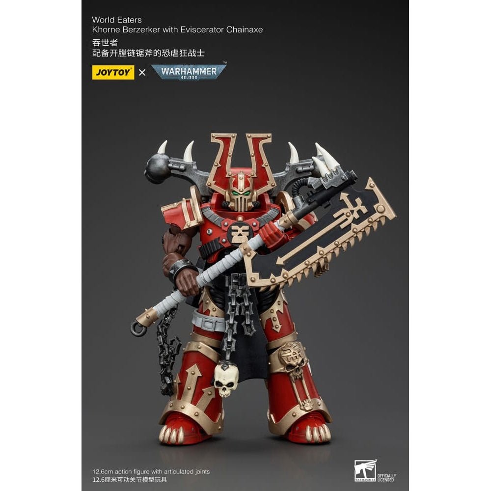 Warhammer 40k Action Figure 1/18 World Eaters Khorne Berzerker with Eviscerator Chainaxe 13cm1