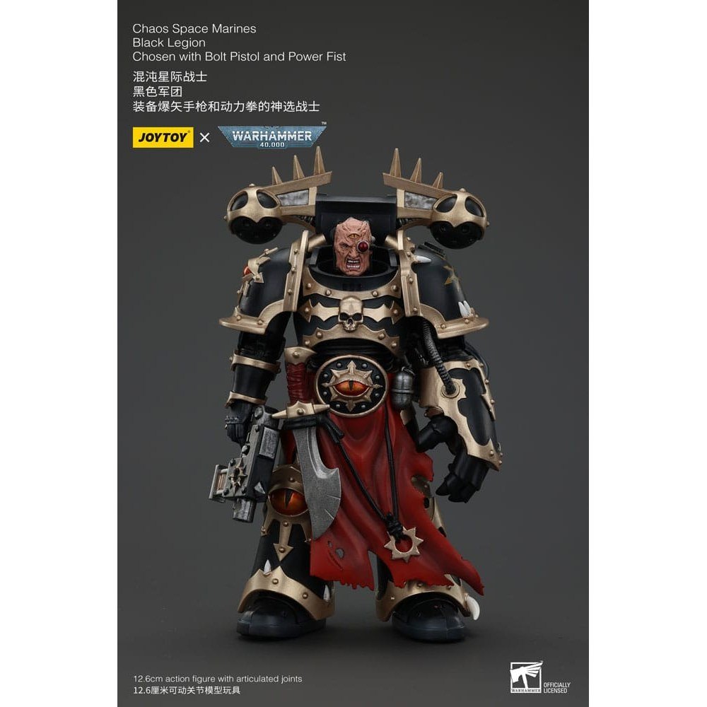 Warhammer 40k Action Figure Chaos Space Marines Black Legion Chosen with Bolt Pistol and Power Fist 20cm1