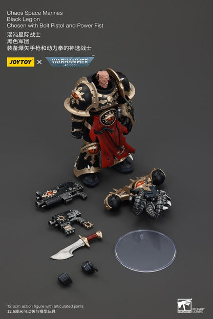 Warhammer 40k Action Figure Chaos Space Marines Black Legion Chosen with Bolt Pistol and Power Fist 20cm8