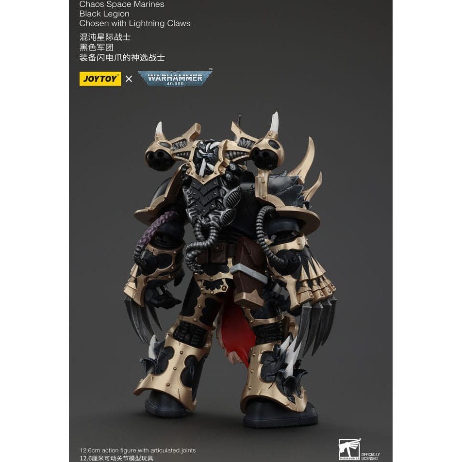 Warhammer 40k Action Figure Chaos Space Marines Black Legion Chosen with Lightning Claws 20cm2