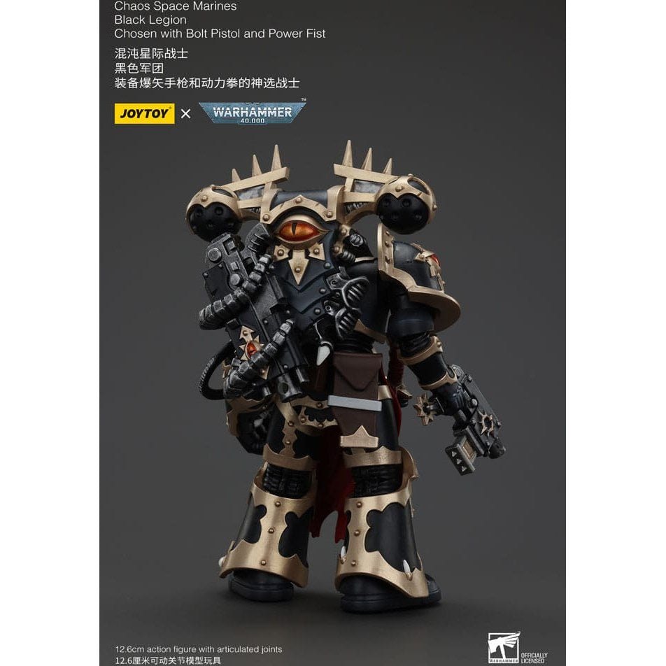Warhammer 40k Action Figure Chaos Space Marines Black Legion Chosen with Bolt Pistol and Power Fist 20cm2