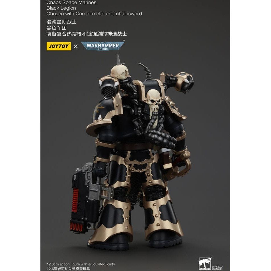 Warhammer 40k Action Figure Chaos Space Marines Black Legion Chosen with Combi-melta and chainsword 20cm2