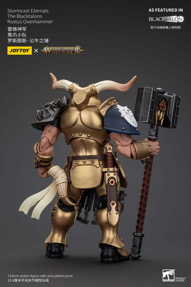 Warhammer Age of Sigmar Action Figure Stormcast Eternals The Blacktalons Rostus Oxen hammer 20cm3