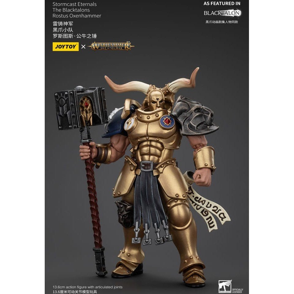 Warhammer Age of Sigmar Action Figure Stormcast Eternals The Blacktalons Rostus Oxen hammer 20cm2