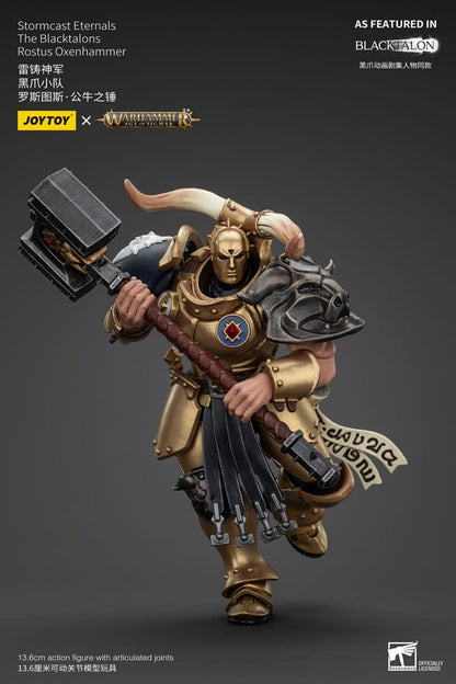Warhammer Age of Sigmar Action Figure Stormcast Eternals The Blacktalons Rostus Oxen hammer 20cm5