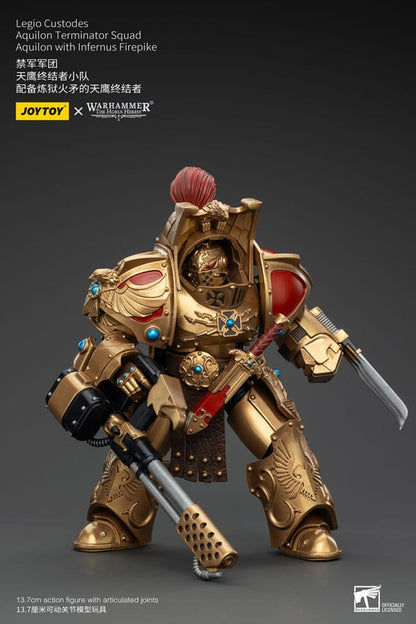 Warhammer The Horus Heresy Action Figure 1/18 Legio Custodes Aquilon Terminator Squad Aquilon with Infernus Firepike 14cm6