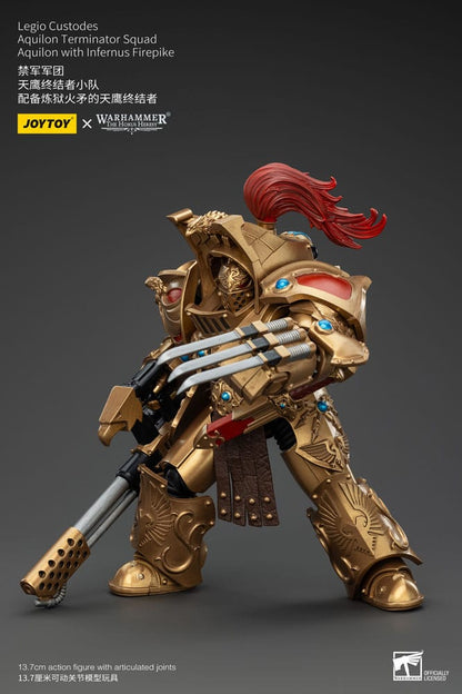 Warhammer The Horus Heresy Action Figure 1/18 Legio Custodes Aquilon Terminator Squad Aquilon with Infernus Firepike 14cm7