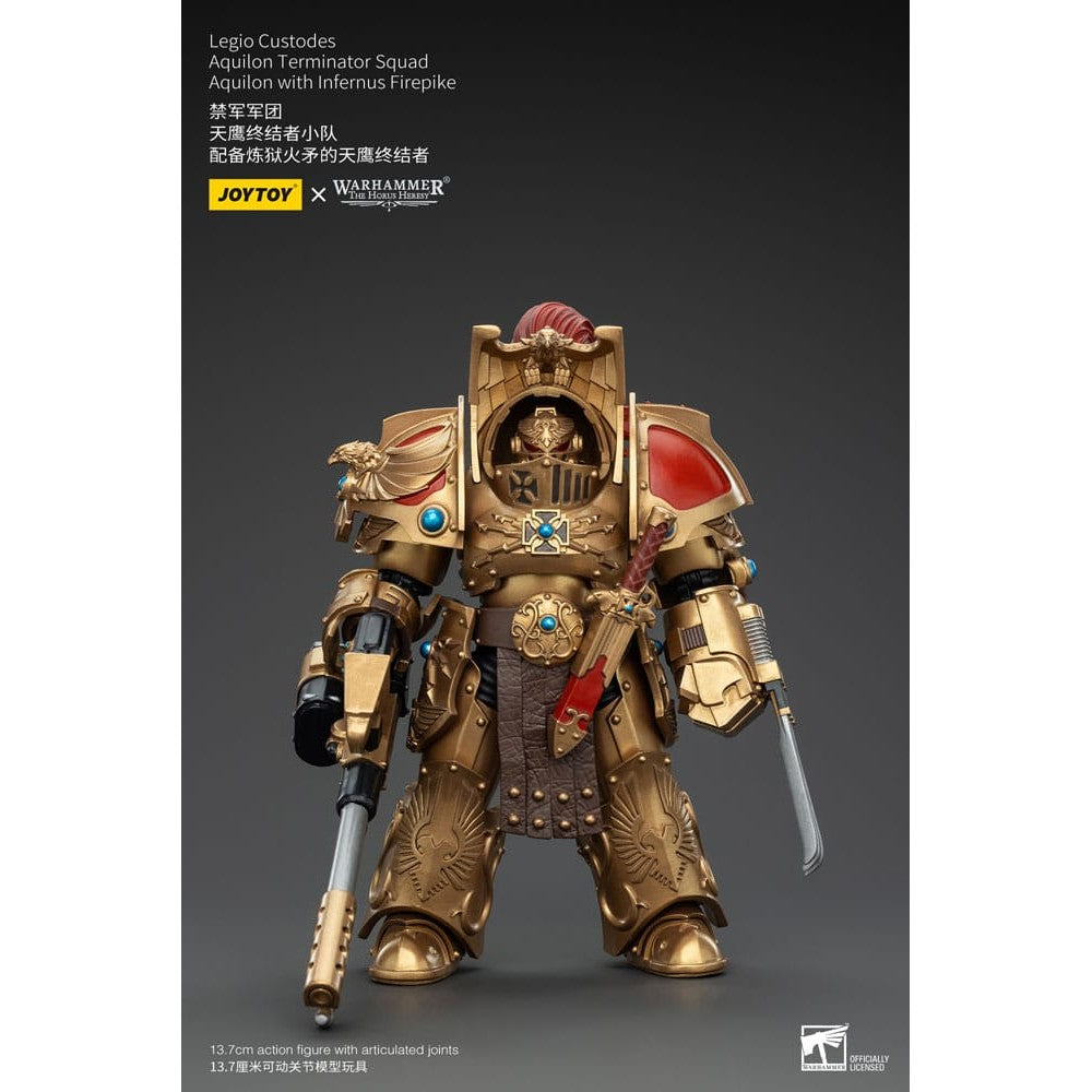 Warhammer The Horus Heresy Action Figure 1/18 Legio Custodes Aquilon Terminator Squad Aquilon with Infernus Firepike 14cm1