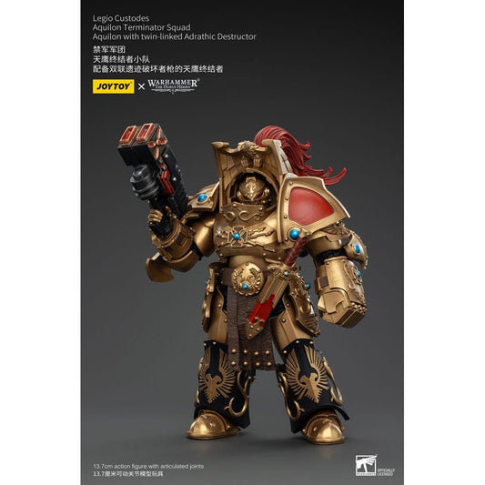 Warhammer The Horus Heresy Action Figure 1/18 Legio Custodes Aquilon Terminator Squad Aquilon with twin-linked Adrathic Destructor 14cm1