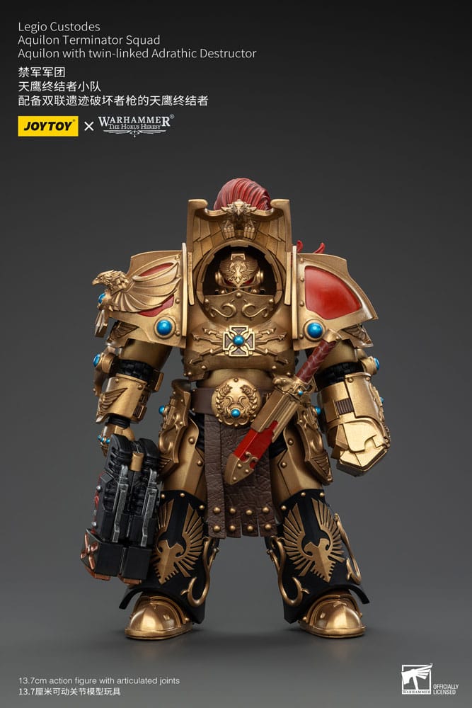 Warhammer The Horus Heresy Action Figure 1/18 Legio Custodes Aquilon Terminator Squad Aquilon with twin-linked Adrathic Destructor 14cm4