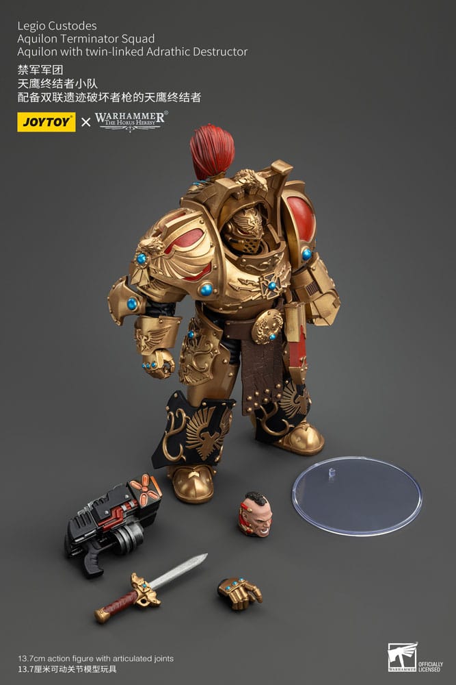 Warhammer The Horus Heresy Action Figure 1/18 Legio Custodes Aquilon Terminator Squad Aquilon with twin-linked Adrathic Destructor 14cm2
