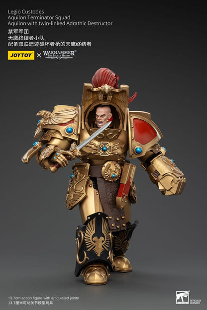 Warhammer The Horus Heresy Action Figure 1/18 Legio Custodes Aquilon Terminator Squad Aquilon with twin-linked Adrathic Destructor 14cm8