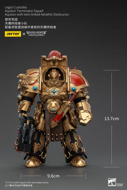 Warhammer The Horus Heresy Action Figure 1/18 Legio Custodes Aquilon Terminator Squad Aquilon with twin-linked Adrathic Destructor 14cm9