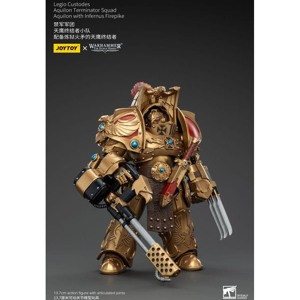 Warhammer The Horus Heresy Action Figure 1/18 Legio Custodes Aquilon Terminator Squad Aquilon with Infernus Firepike 14cm3