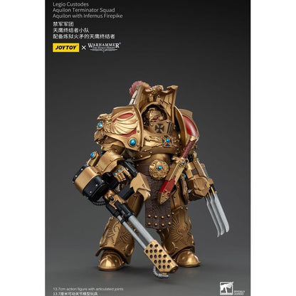 Warhammer The Horus Heresy Action Figure 1/18 Legio Custodes Aquilon Terminator Squad Aquilon with Infernus Firepike 14cm3