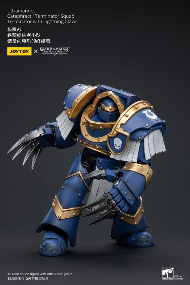 Warhammer The Horus Heresy Action Figure 1/18 Ultramarines Cataphractii Terminator Squad Terminator with Lightning Claws 14cm5