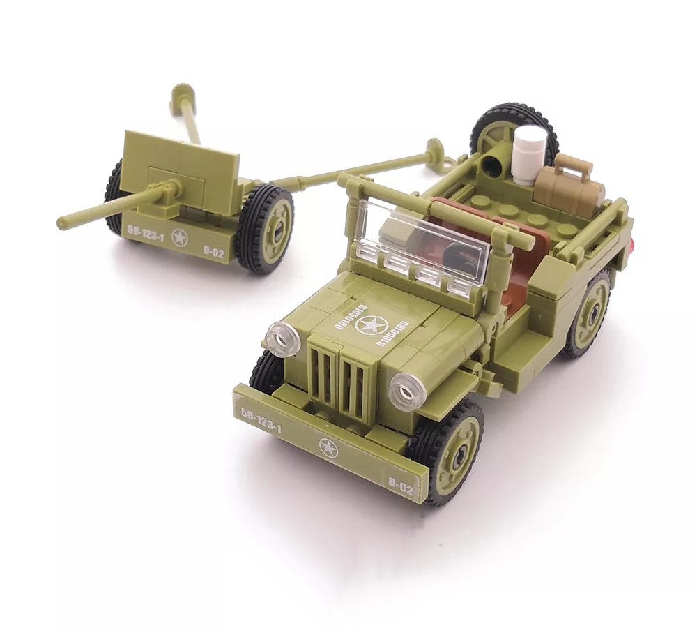 WW2 US Army Willy Jeep + M101 Light Howitzer2