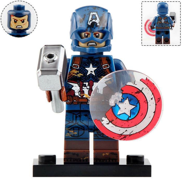 Captain America Battle Damaged Custom Marvel Superhero Minifigure1