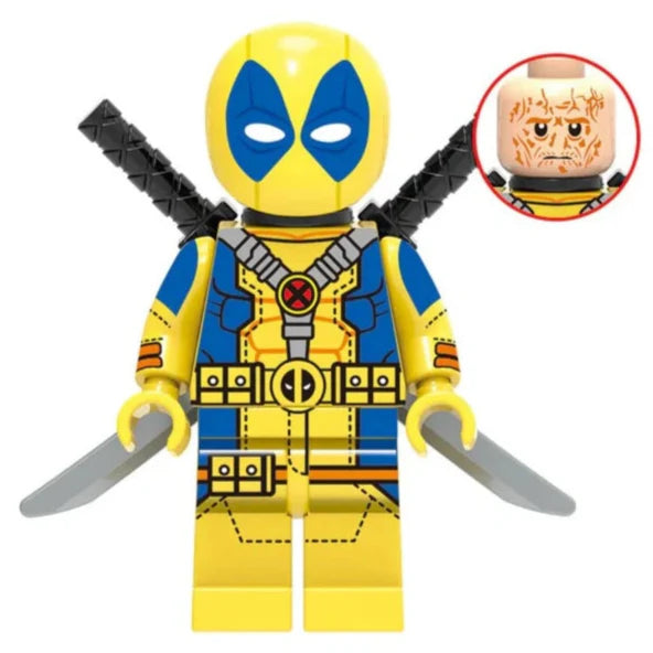 Deadpool (Yellow) Custom Marvel Superhero Minifigure1