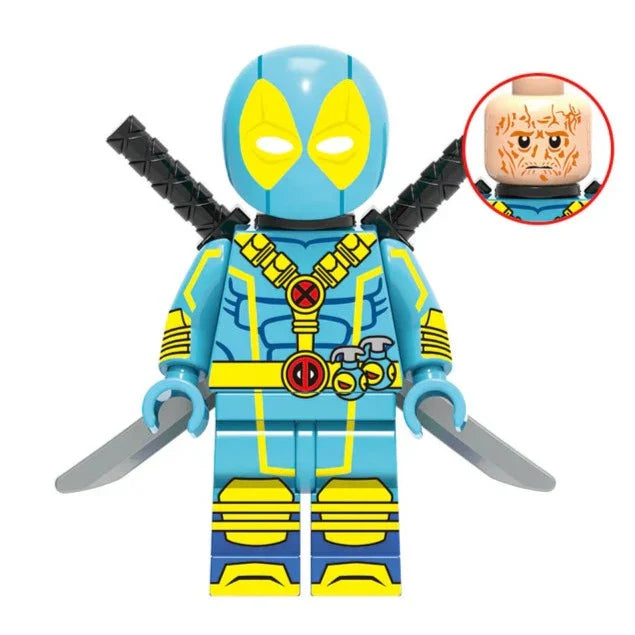 Deadpool Aqua Custom Marvel Superhero Minifigure1