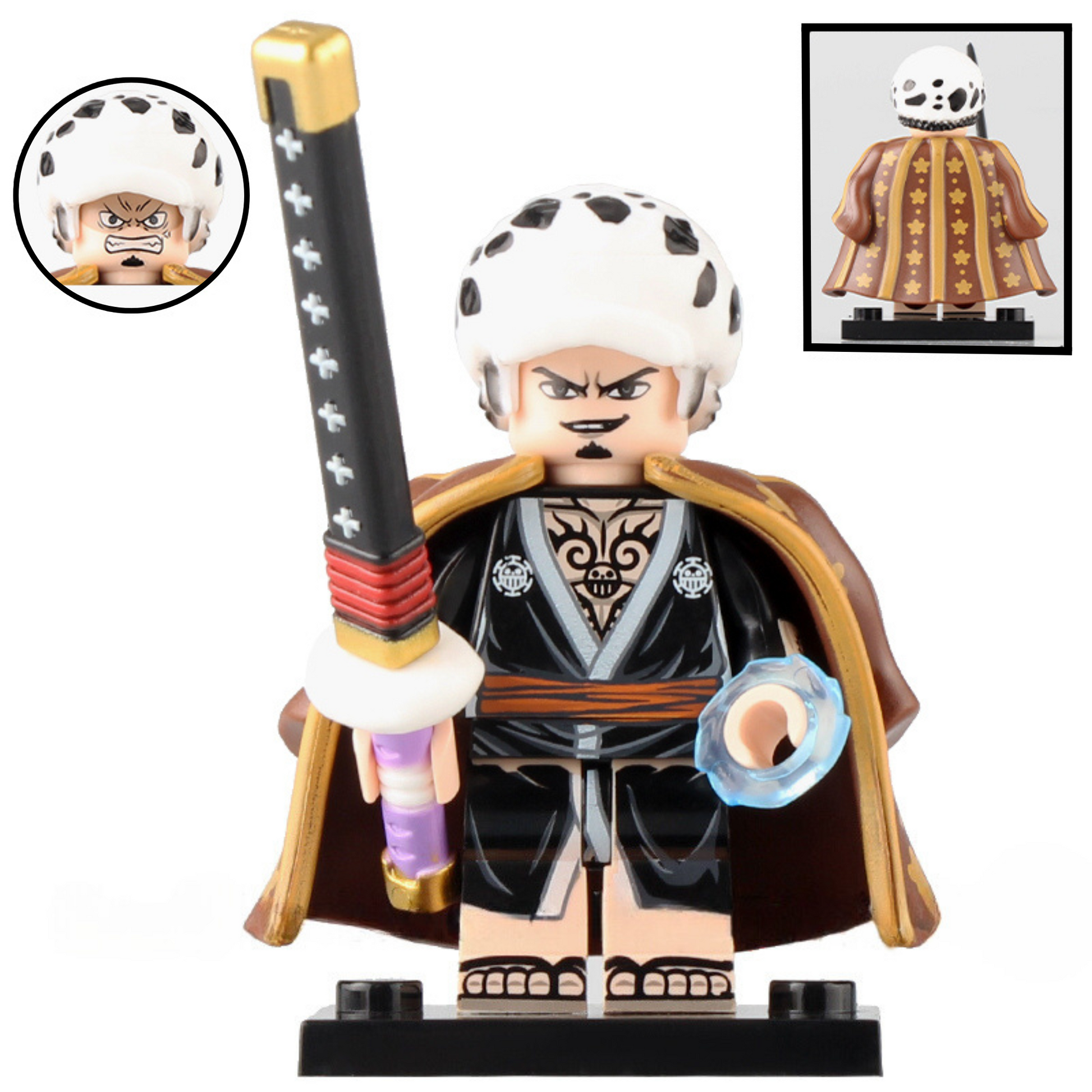 Trafalgar D. Water Law Custom One Piece Anime Minifigure1