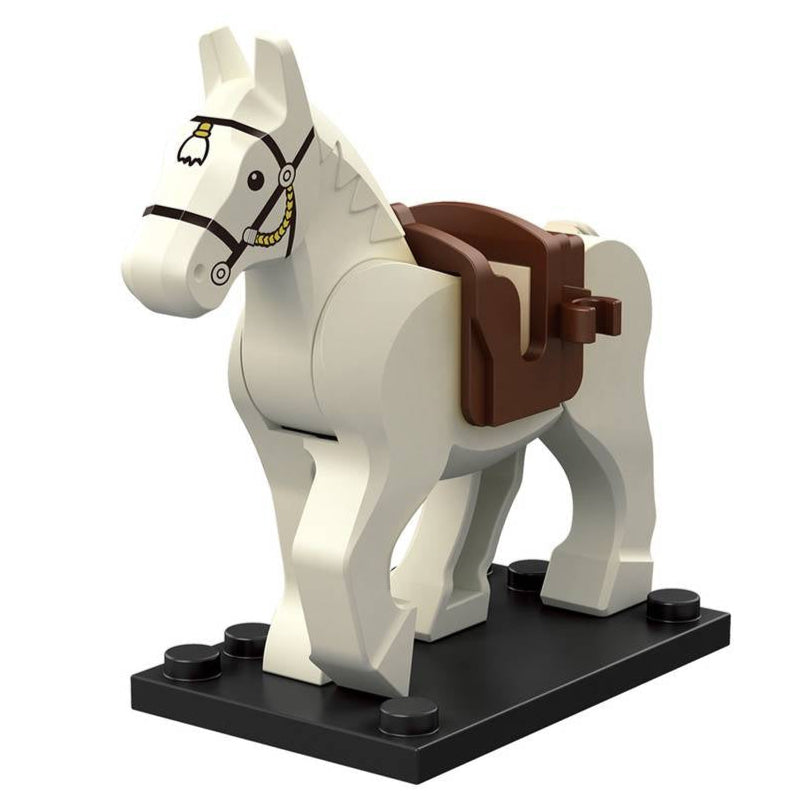 Military War Horse (White) Custom Minifigure1