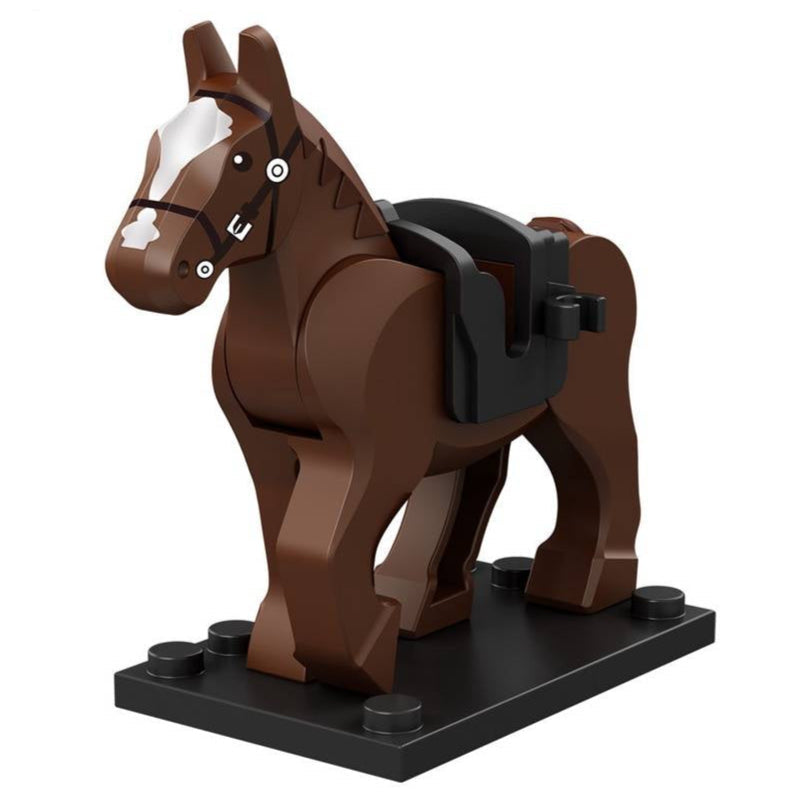 Military War Horse (Brown) Custom Minifigure1