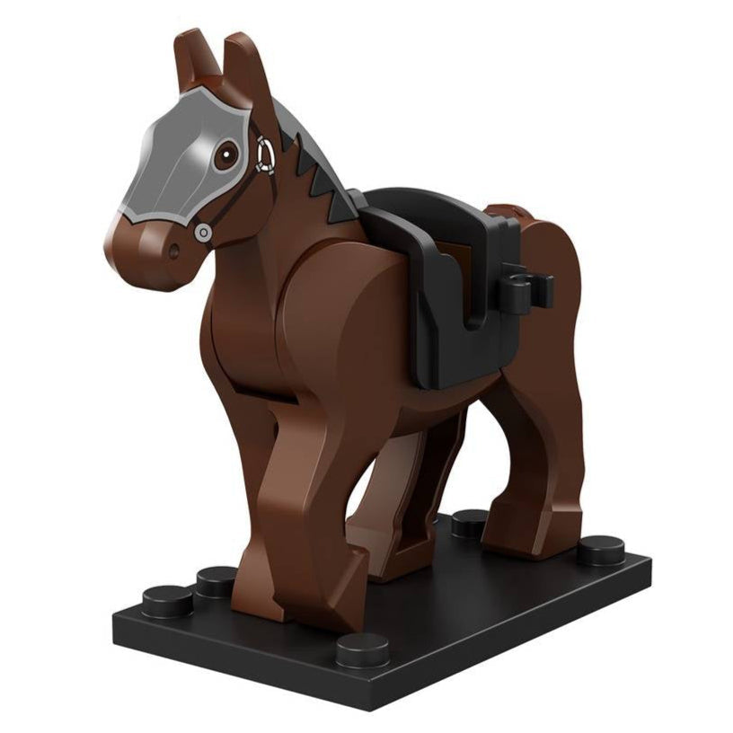 Military War Horse (Brown) Custom Minifigure1