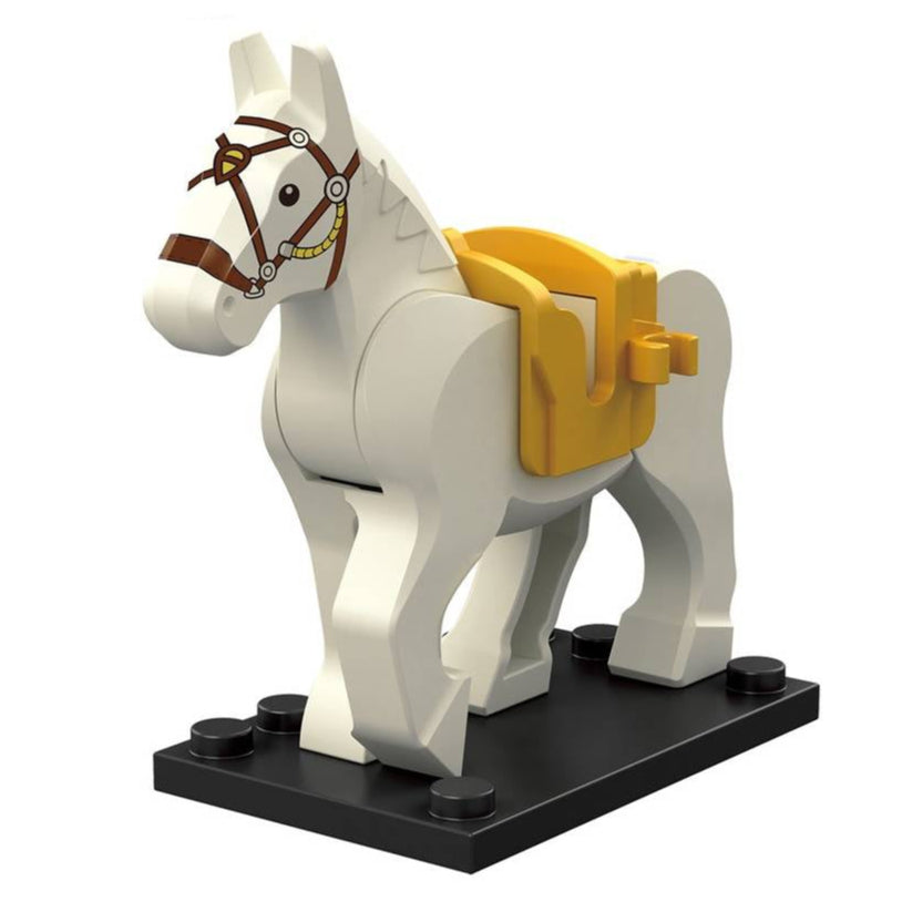 Military War Horse (White) Custom Minifigure1