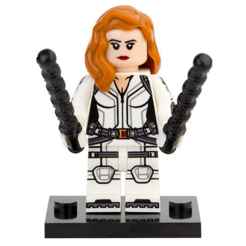 Black Widow (White Suit) Custom Marvel Superhero Minifigure1
