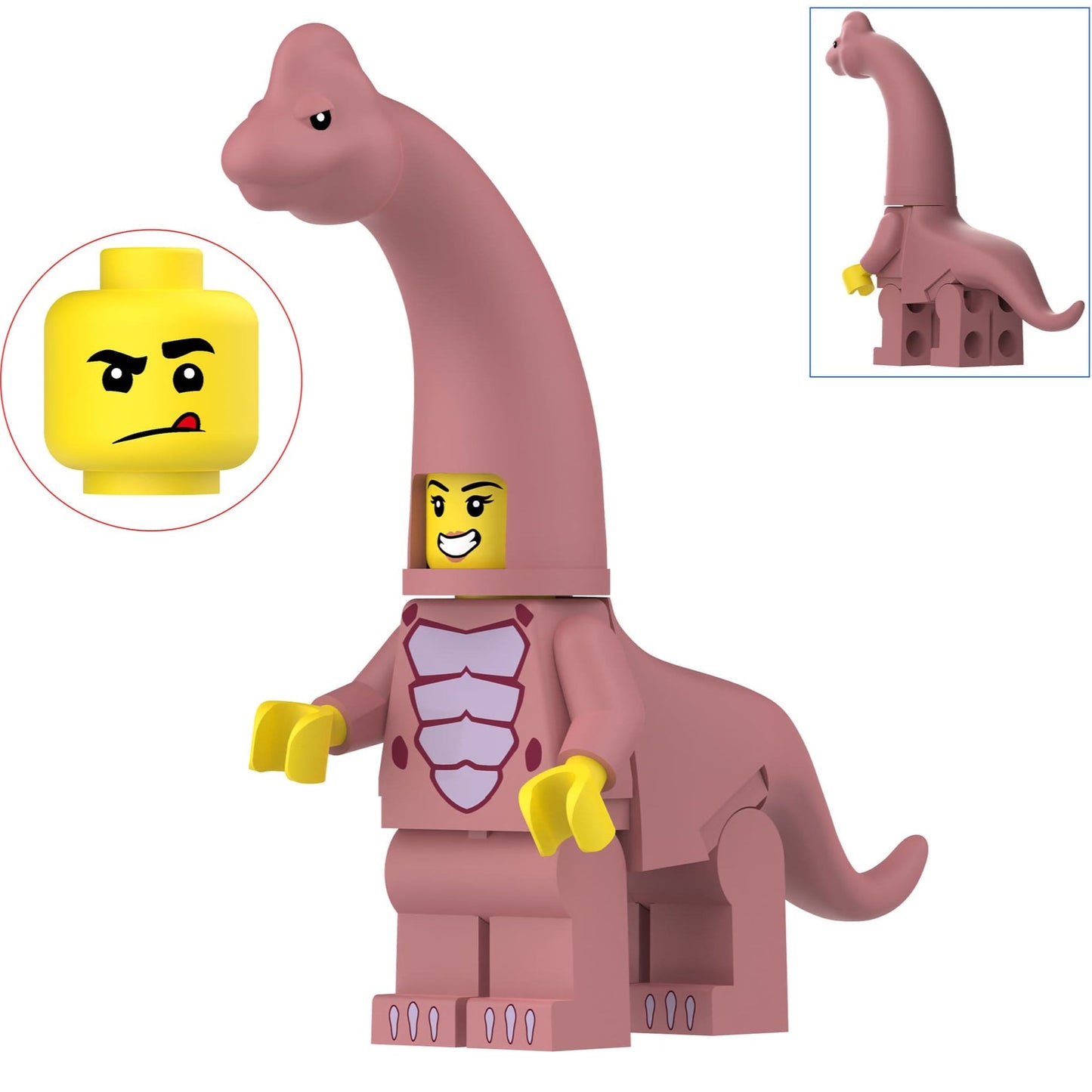 Purple Brachiosaurus Costumed Fan Custom Minifigure1