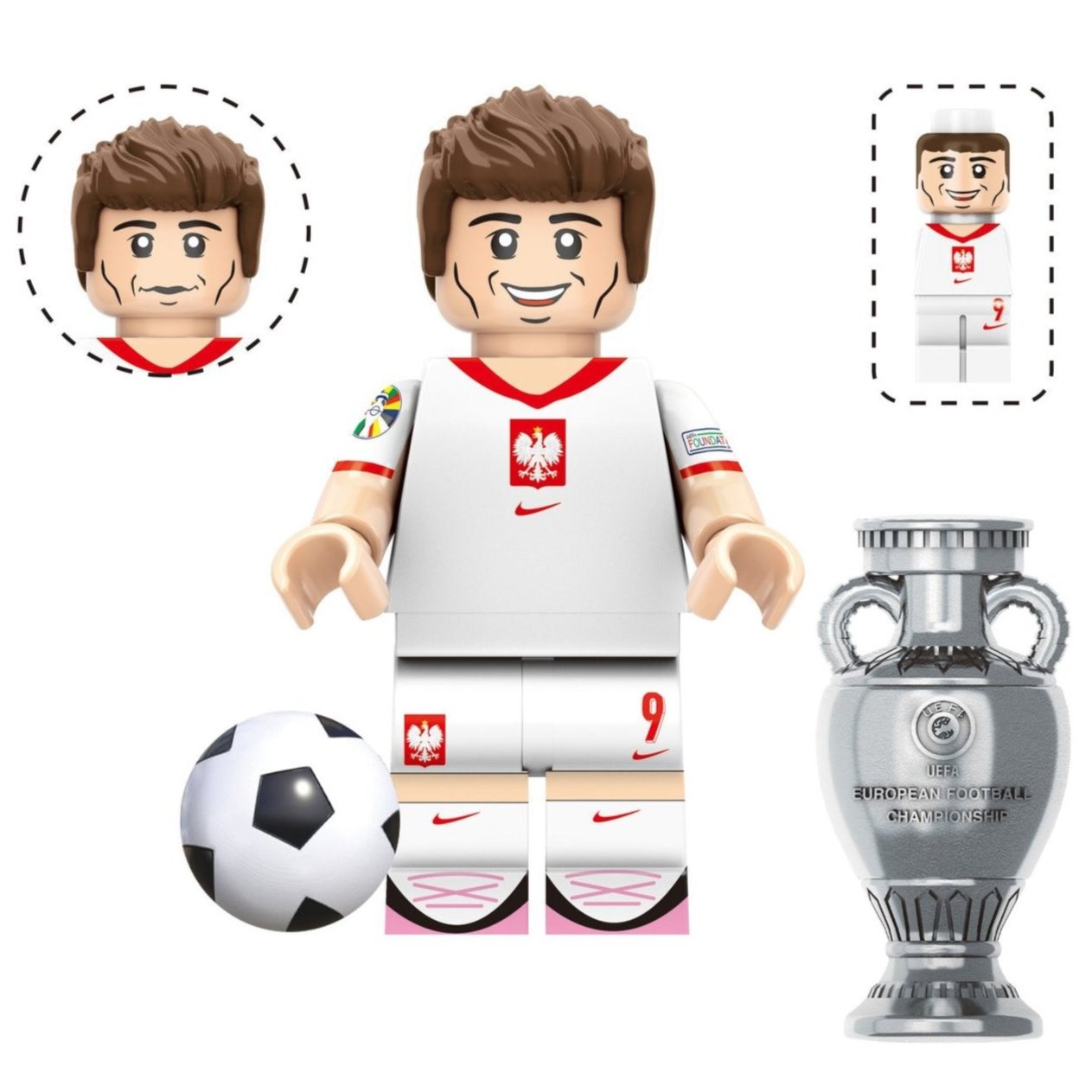 Robert Lewandowski (Poland) Custom Minifigure Football Player1
