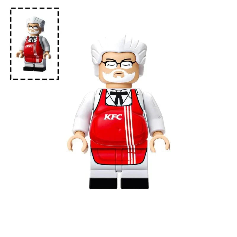 Fat Colonel Sanders KFC Custom Icon Minifigure