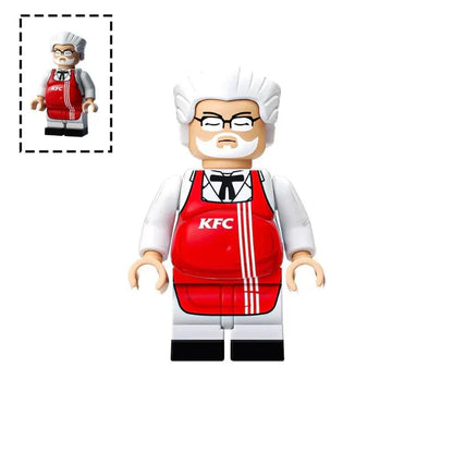 Fat Colonel Sanders KFC Custom Icon Minifigure