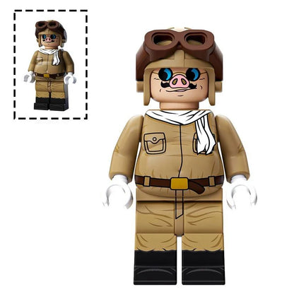 Fat Porco Rosso Custom Japanese Cartoon Minifigure