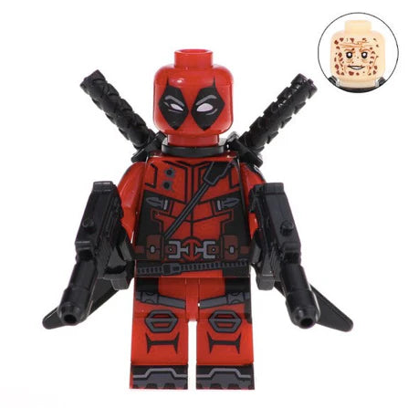 Deadpool Custom Marvel Superhero Minifigure with Swords
