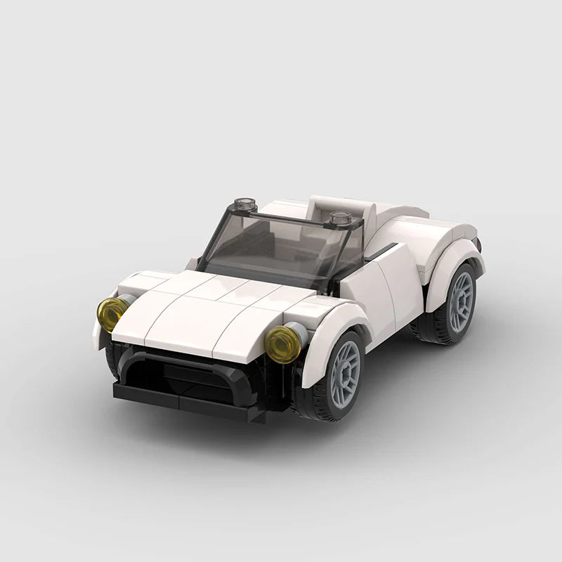 White Convertible Car Custom Car MOC