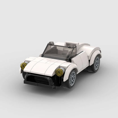 White Convertible Car Custom Car MOC