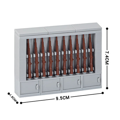 Weapon Rack Cabinet Custom MOC Accessory Set