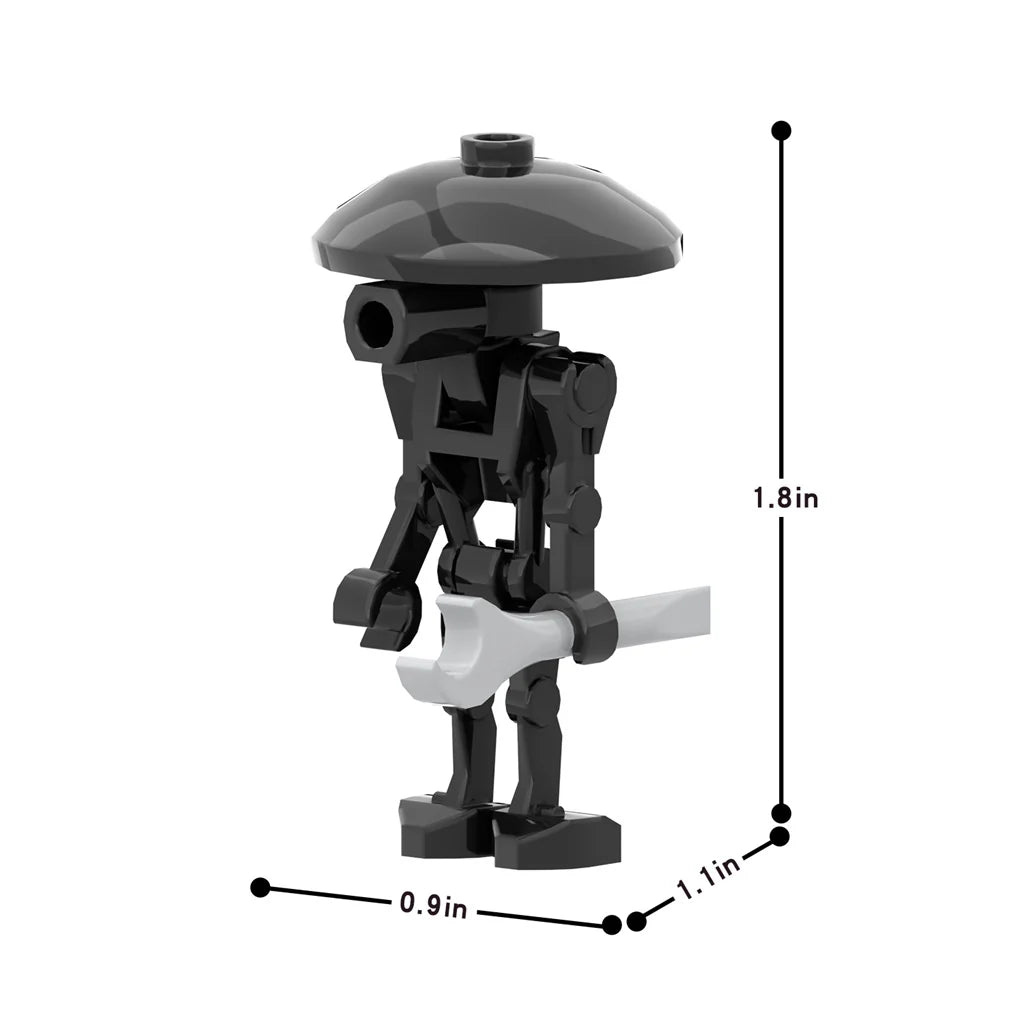 6 x DUM-series Pit Droid (Black) custom Star Wars Minifigure