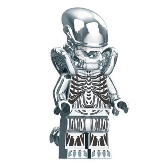 Aliens Silver Xenomorph Custom Horror Minifigure