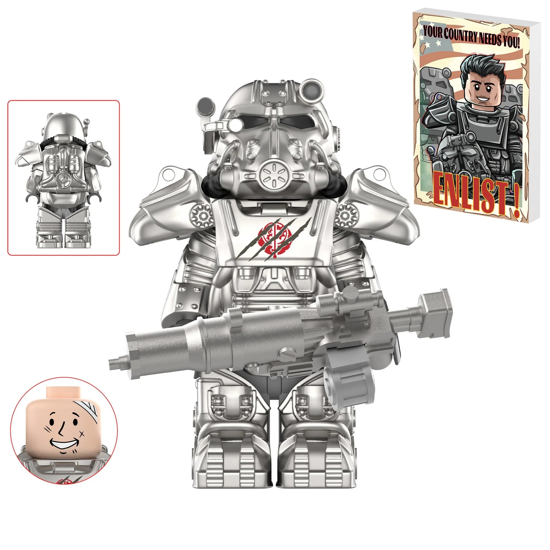 Brotherhood of Steel T-60 Power Armor (Bear Claw) Custom Fallout Minifigure